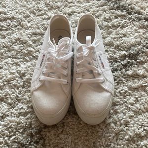 Superga white platform sneakers